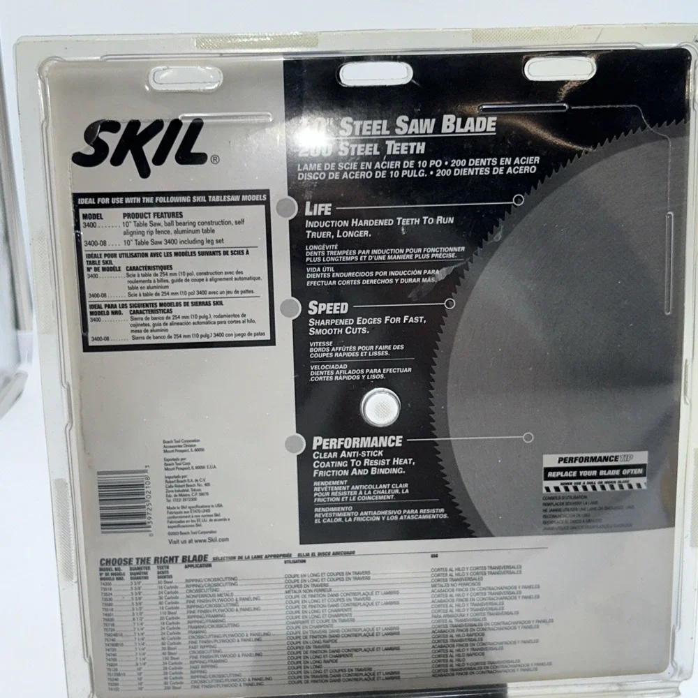 Skil 10 inch 200 Teeth Plywood/Paneling Steel Blade 5/8 Arbor New Made In USA